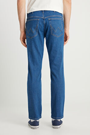 Texas Slim Fit Dar Kesim Normal Bel Dar Paça Açık Mavi Pamuklu Esnek Denim Pantolon