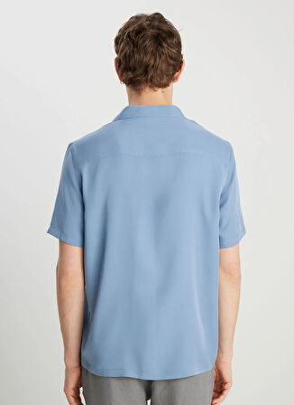 Wrangler Relaxed Koyu Mavi Erkek Gömlek W2510722TF Relaxed Fit Tencel