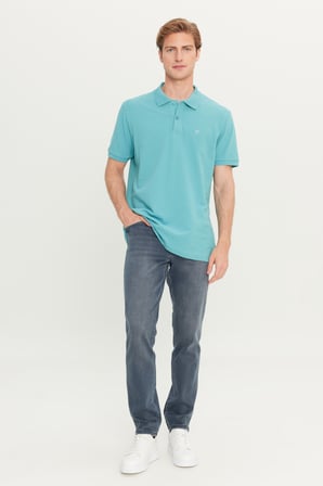 %100 Pamuk Regular Fit Normal Kesim Mint Yeşili Polo Yaka Tişört