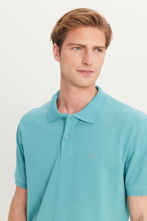 %100 Pamuk Regular Fit Normal Kesim Mint Yeşili Polo Yaka Tişört