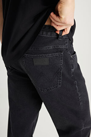 %100 Pamuk Frank Relaxed Fit Geniş Kesim Siyah Jean Denim Pantolon