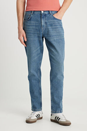 Lee %100 Pamuk Frank Relaxed Fit Geniş Kesim İndigo Jean Denim Erkek Pantolon FRNK00013381