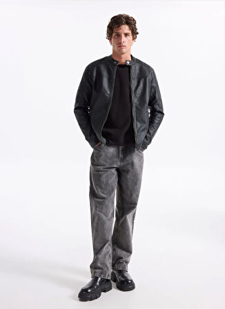 Lee Siyah Erkek Deri Ceket CHL242469001 Siyah Deri Ceket