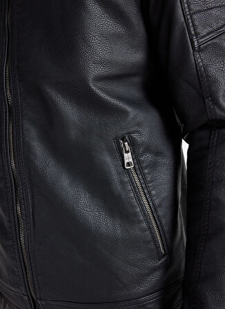 Lee Siyah Erkek Deri Ceket CHL242469001 Siyah Deri Ceket