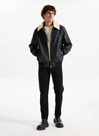 Lee Siyah Erkek Deri Ceket L2520280001 Siyah Deri Ceket