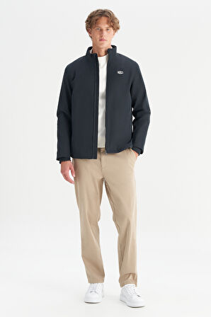 Relaxed Fit Rahat Kesim Dik Yaka İnce Bomber Ceket