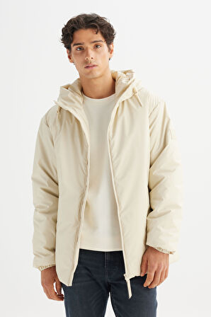 Regular Fit Normal Kesim Kapüşonlu Cepli Casual Mont