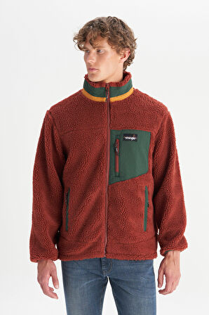 Regular Fit Normal Kesim Dik Yaka Cepli Tam Fermuarlı Sweatshirt Polar