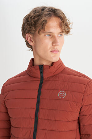 Regular Fit Normal Kesim Dik Yaka Cepli Şişme Mont