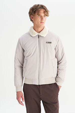 Regular Fit Normal Kesim Gömlek Yaka Cepli Bomber Ceket