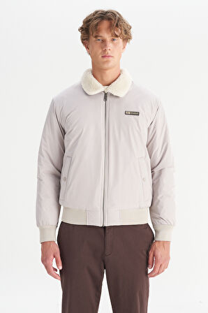 Regular Fit Normal Kesim Gömlek Yaka Cepli Bomber Ceket