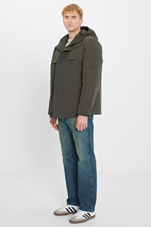 Relaxed Fit Rahat Kesim Kapüşonlu Cepli Şişme Puffer Mont