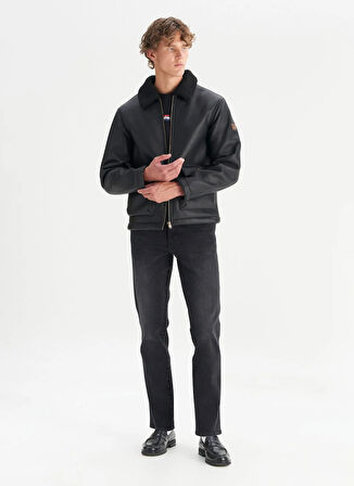 Wrangler Siyah Erkek Deri Ceket W45L0301936 Siyah Deri Ceket