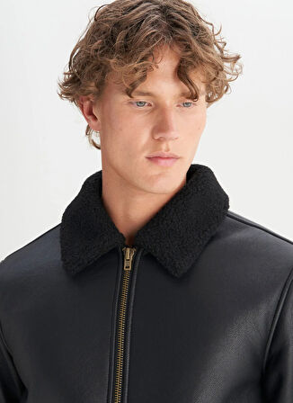 Wrangler Siyah Erkek Deri Ceket W45L0301936 Siyah Deri Ceket