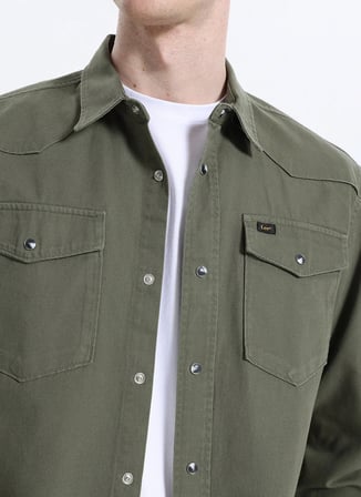 Lee Regular Fit Haki Erkek Gömlek ML24151482 Haki Gömlek