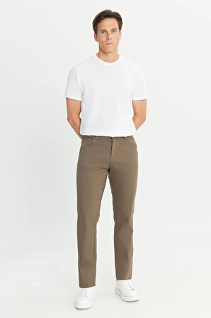 Texas Authentic Slim Fit Dar Kesim Normal Bel Bej Esnek Pantolon