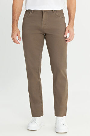 Texas Authentic Slim Fit Dar Kesim Normal Bel Bej Esnek Pantolon