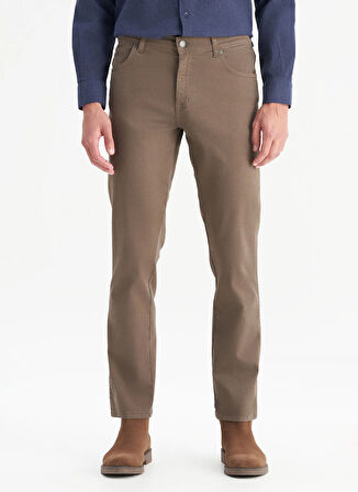 Wrangler Normal Bel Slim Fit Kahve Erkek Chino Pantolon W12S Texas 360