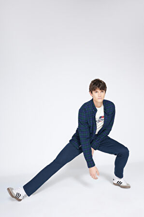 Texas Slim Fit Dar Kesim Normal Bel Lacivert Esnek Pantolon