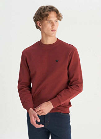 Wrangler Bisiklet Yaka Bordo Erkek Sweatshırt W2520255169 Bordo Sweatshirt