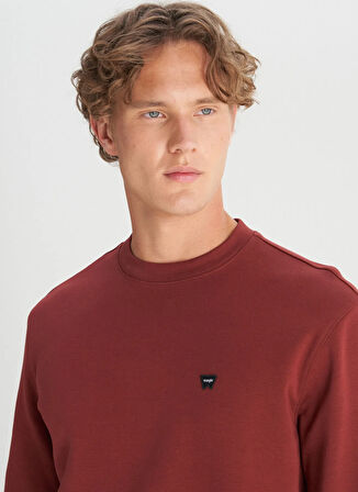 Wrangler Bisiklet Yaka Bordo Erkek Sweatshırt W2520255169 Bordo Sweatshirt