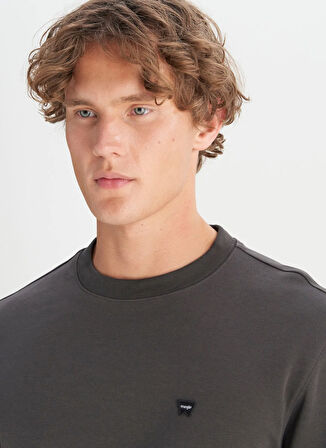 Wrangler Bisiklet Yaka Antrasit Erkek Sweatshırt W252025533W Antrasit Sweatshirt