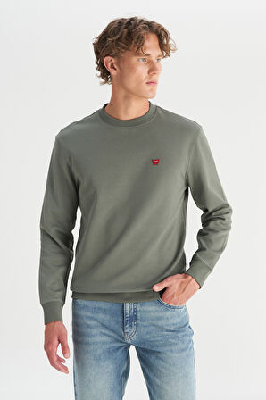 Pamuklu Regular Fit Normal Kesim Bisiklet Yaka Logo Detaylı Sweatshirt