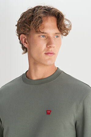 Pamuklu Regular Fit Normal Kesim Bisiklet Yaka Logo Detaylı Sweatshirt
