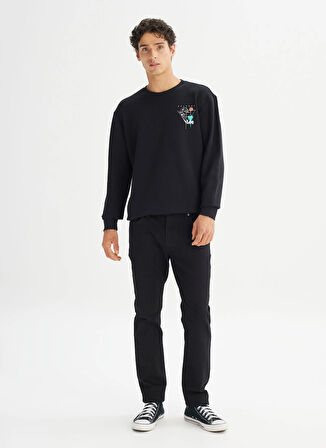 Lee Bisiklet Yaka Siyah Erkek Sweatshırt L2520361001 Siyah Sweatshirt