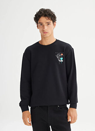 Lee Bisiklet Yaka Siyah Erkek Sweatshırt L2520361001 Siyah Sweatshirt