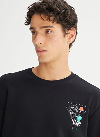 Lee Bisiklet Yaka Siyah Erkek Sweatshırt L2520361001 Siyah Sweatshirt