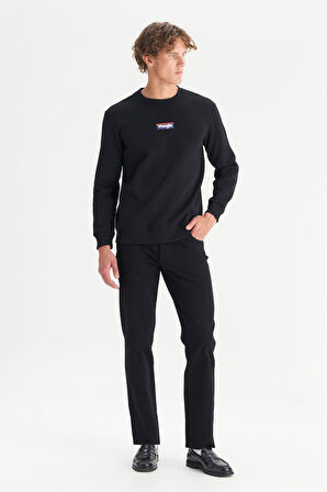 Regular Fit Normal Kesim Kapüşonlu İçi Polarlı Siyah Sweatshirt