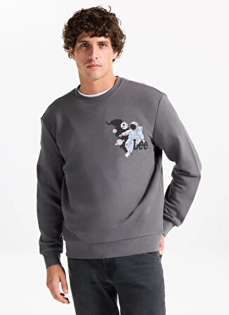 Lee Bisiklet Yaka Antrasit Erkek Sweatshırt L2520359003 Antrasit Sweatshirt