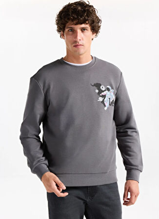 Lee Bisiklet Yaka Antrasit Erkek Sweatshırt L2520359003 Antrasit Sweatshirt