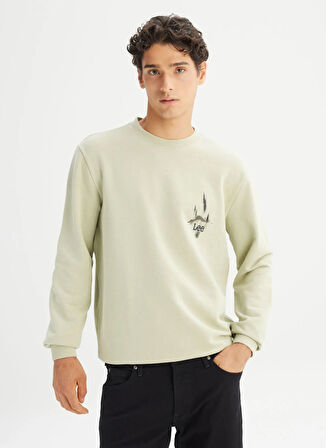Lee Bisiklet Yaka Mint Erkek Sweatshırt L2520225299 Mint Yeşili Sweatshirt