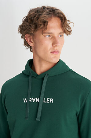 Pamuklu Regular Fit Normal Kesim Kapüşonlu Logo Detaylı Sweatshirt