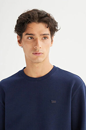 Lee Regular Fit Normal Kesim Bisiklet Yaka Baskılı Lacivert Sweatshirt