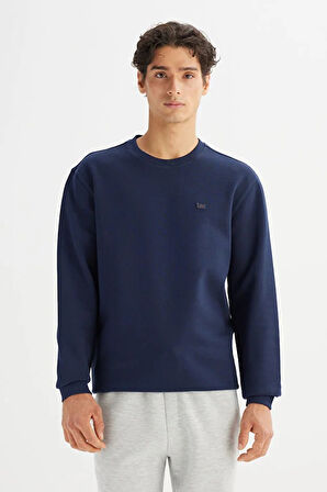 Lee Regular Fit Normal Kesim Bisiklet Yaka Baskılı Lacivert Sweatshirt