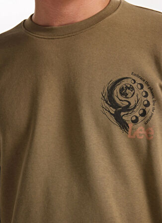 Lee Bisiklet Yaka Haki Erkek Sweatshırt L2520222801 Haki Sweatshirt