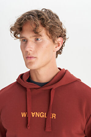 Pamuklu Regular Fit Normal Kesim Kapüşonlu Logo Detaylı Sweatshirt
