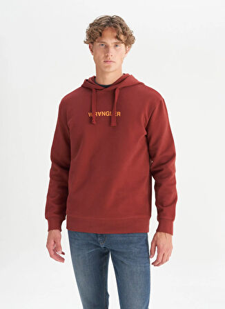 Wrangler Kapüşon Yaka Bordo Erkek Sweatshırt W2520122810 Bordo Sweatshirt