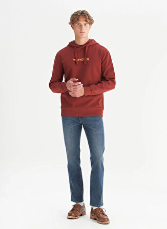 Wrangler Kapüşon Yaka Bordo Erkek Sweatshırt W2520122810 Bordo Sweatshirt