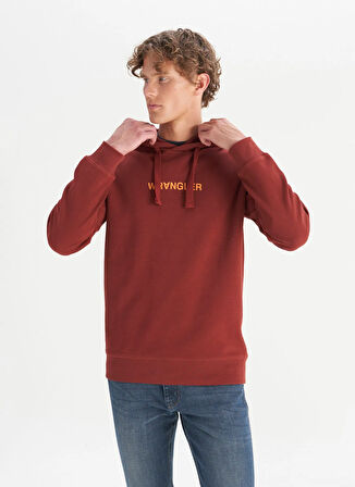 Wrangler Kapüşon Yaka Bordo Erkek Sweatshırt W2520122810 Bordo Sweatshirt