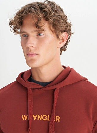 Wrangler Kapüşon Yaka Bordo Erkek Sweatshırt W2520122810 Bordo Sweatshirt
