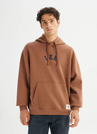 Lee Kapüşon Yaka Koyu Kahve Erkek Sweatshırt L2520157024 Kahverengi Sweatshirt