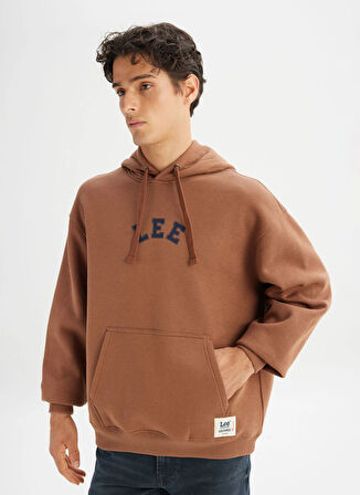 Lee Kapüşon Yaka Koyu Kahve Erkek Sweatshırt L2520157024 Kahverengi Sweatshirt