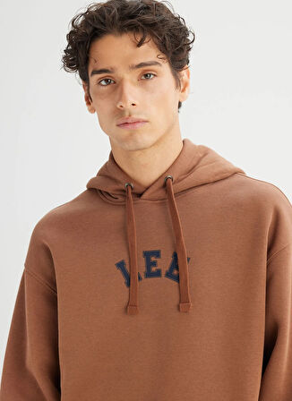 Lee Kapüşon Yaka Koyu Kahve Erkek Sweatshırt L2520157024 Kahverengi Sweatshirt