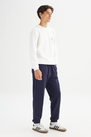 Pamuklu Regular Fit Normal Kesim Cepli Örme Jogger Pantolon