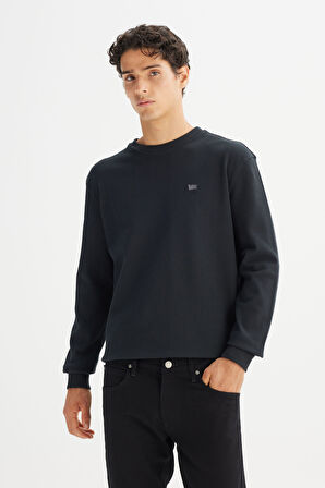 %100 Pamuk Regular Fit Normal Kesim Bisiklet Yaka Logo Detaylı Sweatshirt