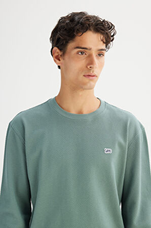 %100 Pamuk Regular Fit Normal Kesim Bisiklet Yaka Logo Detaylı Sweatshirt